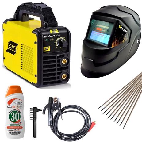 Maquina de solda inversora 130i 110v handyarc esab c mascara automatica é boa?