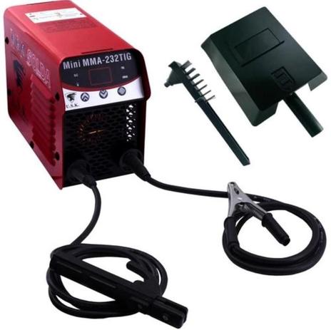 Maquina de solda Inversora Mini MMA 232 TIG 220V USK-1396 Menor preço em Maquina de solda Inversora Mini MMA 232 TIG 220V USK-1396