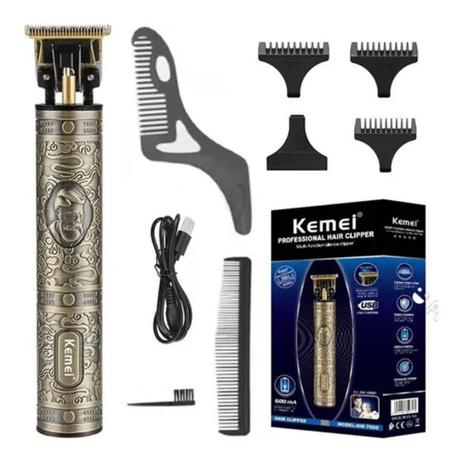 Máquina p/ acabamento cortar e Barbear, Barba, Cabelo e bigode Elétrico Kemei Km-700D Profissional Menor preço em Máquina p/ acabamento cortar e Barbear, Barba, Cabelo e bigode Elétrico Kemei Km-700D Profissional