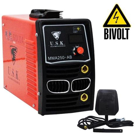 Maquina Solda Inversora 250 Tig Eletrodo 220v + Tocha Completa USK MMA-250 - U.s.k. america king Menor preço em Maquina Solda Inversora 250 Tig Eletrodo 220v + Tocha Completa USK MMA-250 - U.s.k. america king