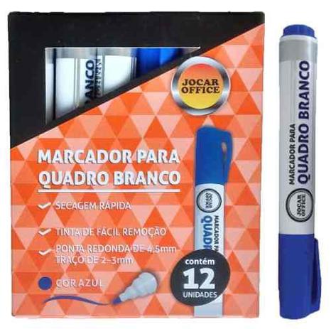 Marcador Caneta P/ Quadro Branco Azul Cx C/ 12 Jocar Office Menor preço em Marcador Caneta P/ Quadro Branco Azul Cx C/ 12 Jocar Office
