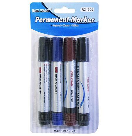 Marcador permanente preto / azul / vermelho kit com 4 peças - Blessed Menor preço em Marcador permanente preto / azul / vermelho kit com 4 peças - Blessed