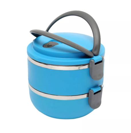 Marmita Dupla Inox 2 Compartimentos com Alça e Travas Kehome Azul é ruim? Marmita Dupla Inox 2 Compartimentos com Alça e Travas Kehome Azul é boa?