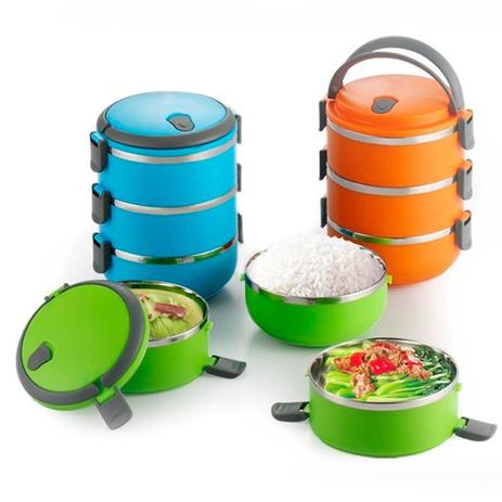 Marmita Lancheira Térmica Lunch Box Hermético 3 Compartimentos Banho Maria - Thata esportes Menor preço em Marmita Lancheira Térmica Lunch Box Hermético 3 Compartimentos Banho Maria - Thata esportes