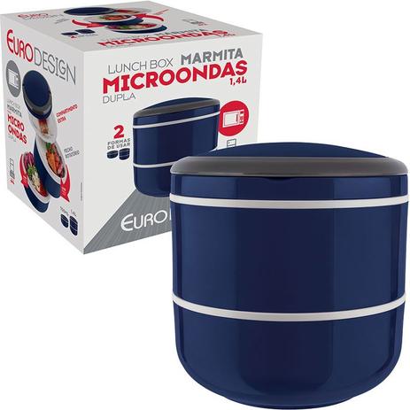 Marmita Lunch Box Microondas Dupla - Euro Home Menor preço em Marmita Lunch Box Microondas Dupla - Euro Home
