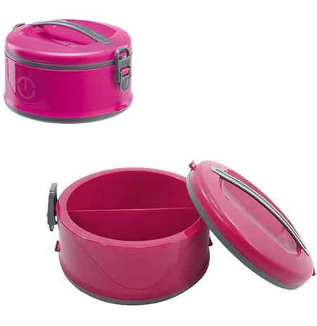 Marmita termica de plastico com 2 divisorias e trava lateral rosa 1,5l - Unitermi Menor preço em Marmita termica de plastico com 2 divisorias e trava lateral rosa 1,5l - Unitermi