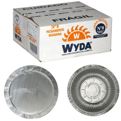 Marmitex N8 Alumínio 850 ml Fechamento Máquina 100 unidades Wyda Menor preço em Marmitex N8 Alumínio 850 ml Fechamento Máquina 100 unidades Wyda