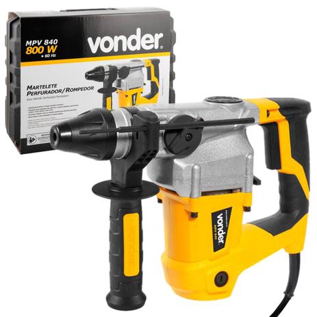 Martelete Combinado SDS Plus Rompedor Perfurador 800W 127V Amarelo e Preto com Maleta Vonder MPV840 Menor preço em Martelete Combinado SDS Plus Rompedor Perfurador 800W 127V Amarelo e Preto com Maleta Vonder MPV840