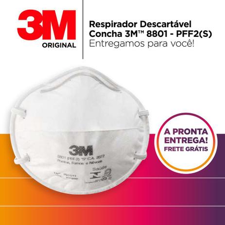 Mascara 3M pff2 N95 8801 Respirador Contra Poeiras, Bactérias e Vírus Menor preço em Mascara 3M pff2 N95 8801 Respirador Contra Poeiras, Bactérias e Vírus
