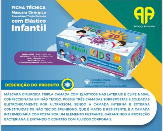 Menor preço em Máscara cirúrgica descartável  infantil - Máscara Brasil