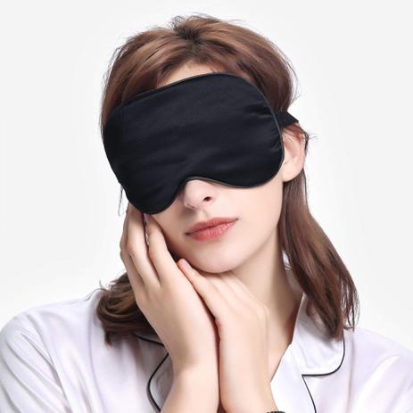 Máscara De Dormir Seda Macio Tapa Olho Preta Confortável - Impt Menor preço em Máscara De Dormir Seda Macio Tapa Olho Preta Confortável - Impt