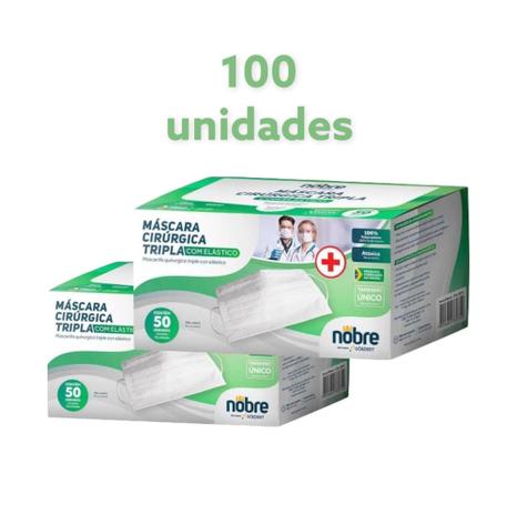Máscara de Proteção cirúrgica Tripla c/ elástico kit 100 unid. - Nobre - goedert Menor preço em Máscara de Proteção cirúrgica Tripla c/ elástico kit 100 unid. - Nobre - goedert