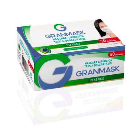 Máscara Descartável Branca GranMask Tripla 50 Unidades Menor preço em Máscara Descartável Branca GranMask Tripla 50 Unidades