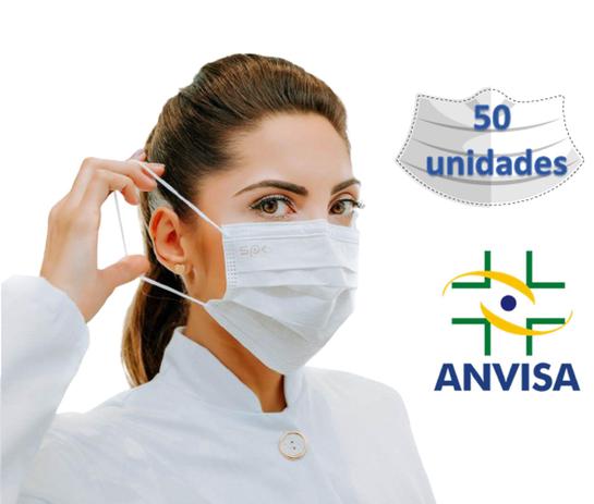 Máscara Descartável De Proteção Facial Tripla - Pacote c/ 50 pçs - Branca - ByoMask Menor preço em Máscara Descartável De Proteção Facial Tripla - Pacote c/ 50 pçs - Branca - ByoMask