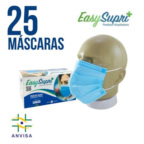 Máscara descartável EasySupri azul - 25 unid. Menor preço em Máscara descartável EasySupri azul - 25 unid.