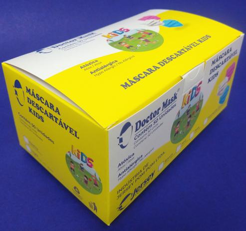 Máscara descartável infantil tripla na caixa c/ 50 - jersey pompom - JERSEY POM POM é boa?