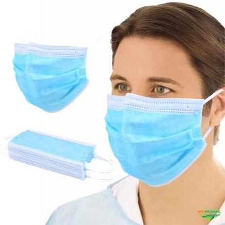 Máscara Descartável Tripla 50 Unidades Azul Importada - CHN Menor preço em Máscara Descartável Tripla 50 Unidades Azul Importada - CHN