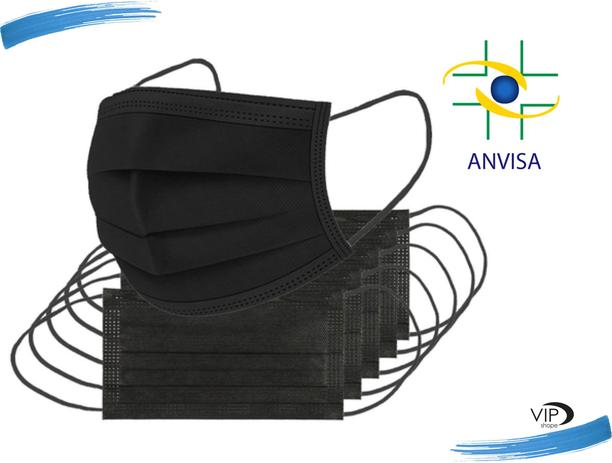 Máscara Descartável Tripla Cam. Com Clip Nasal 50 Un. Anvisa Preta - VIP é boa?