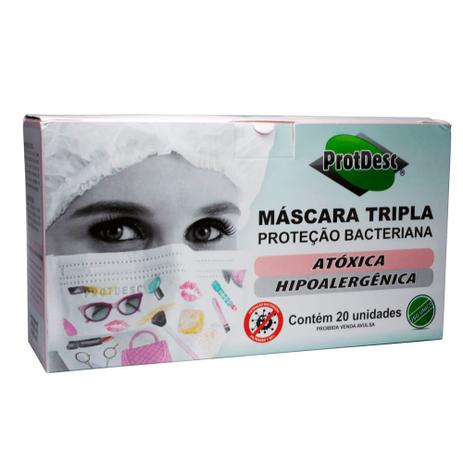 Máscara Descartável Tripla com filtro C/ 20 - Fashion - Protdesc Menor preço em Máscara Descartável Tripla com filtro C/ 20 - Fashion - Protdesc