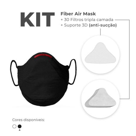 Máscara Fiber Knit AIR Tamanho M Com 30 Filtros de Proteção e Suporte Menor preço em Máscara Fiber Knit AIR Tamanho M Com 30 Filtros de Proteção e Suporte