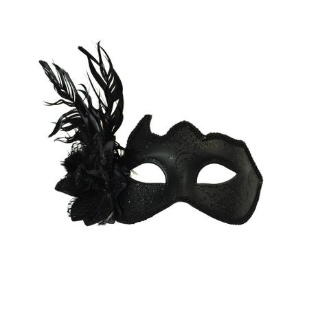 Máscara Flor Preta Acessório Carnaval Fantasia - Cromus Menor preço em Máscara Flor Preta Acessório Carnaval Fantasia - Cromus