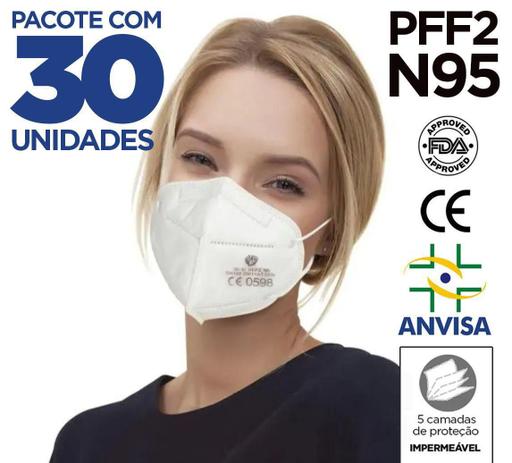 Máscara KN95 / PFF2 / N95 adulto branca - 30 unidades 5 camadas - dupla camada de meltblow BFE 98% + tnt spunbond - Exmedi Menor preço em Máscara KN95 / PFF2 / N95 adulto branca - 30 unidades 5 camadas - dupla camada de meltblow BFE 98% + tnt spunbond - Exmedi