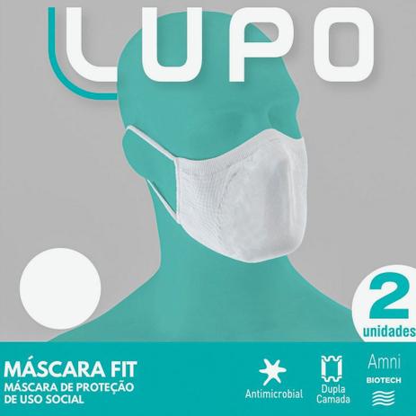 Máscara lupo lavável branca (c/02 unds) lupo Menor preço em Máscara lupo lavável branca (c/02 unds) lupo