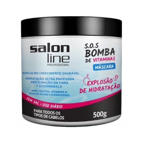 Máscara S.O.S Bomba De Vitaminas Salon Line 500g Menor preço em Máscara S.O.S Bomba De Vitaminas Salon Line 500g
