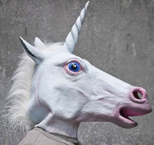Máscara Unicórnio Cabeça De Cavalo Branco Com Chifre - Bola azul Menor preço em Máscara Unicórnio Cabeça De Cavalo Branco Com Chifre - Bola azul