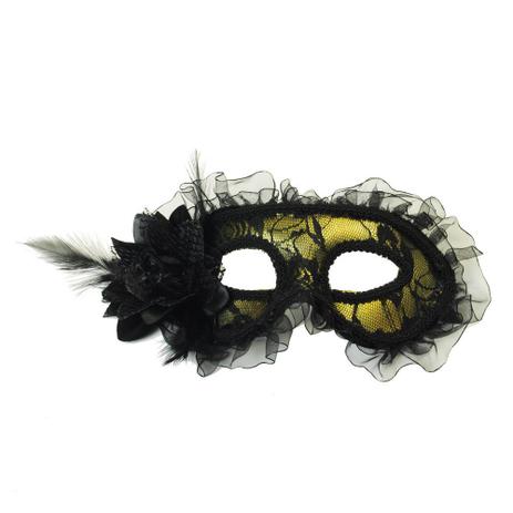 Máscara Veneziana Gala Preto - Cromus - Carnaval Menor preço em Máscara Veneziana Gala Preto - Cromus - Carnaval