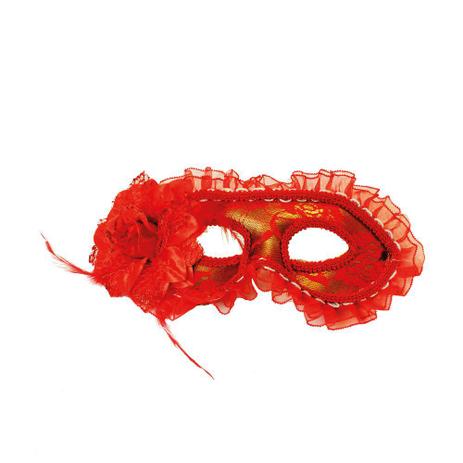 Máscara Veneziana Gala Vermelho - Cromus - Carnaval Menor preço em Máscara Veneziana Gala Vermelho - Cromus - Carnaval