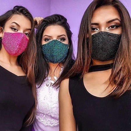 Máscaras com Brilho Vários Modelos Proteção Facial Personalizadas Luxo - B&S Shop