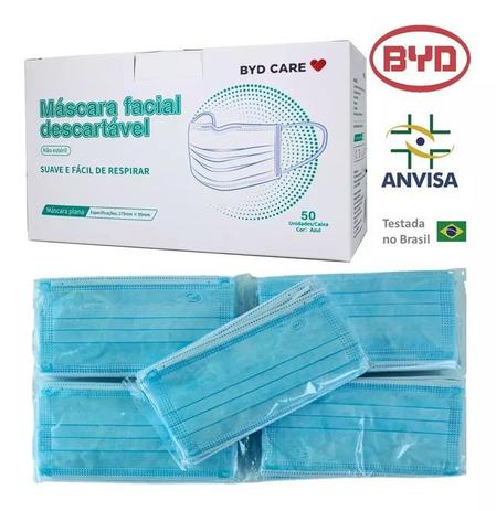 Mascaras Descartavel Tripla Clip Nasal 50 Un 5x10 BYD Azul é boa?