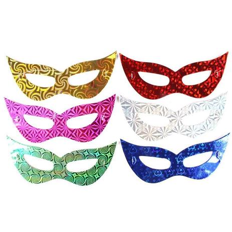 Mascaras Holográficas Em Papel Kit C/ 10 - Aluá festas Menor preço em Mascaras Holográficas Em Papel Kit C/ 10 - Aluá festas