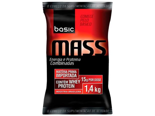 Mass - Energia e Proteínas Combinadas 1,4Kg - Basic Nutrition - Morango