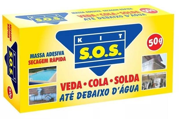 Massa Adesiva SOS Cola Até Debaixo Dágua 50 Gr - Vedauto Menor preço em Massa Adesiva SOS Cola Até Debaixo Dágua 50 Gr - Vedauto
