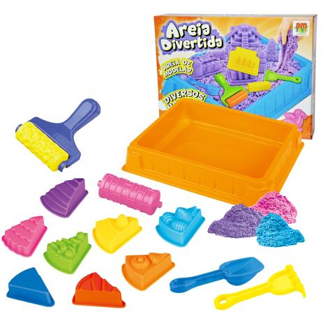 Massa areia modelar divertida com moldes bolos - dm toys Menor preço em Massa areia modelar divertida com moldes bolos - dm toys