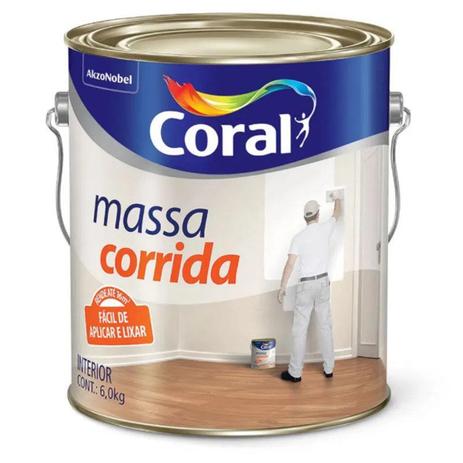 Massa Corrida Coral 6 Kg Rende Até 16 M2 Menor preço em Massa Corrida Coral 6 Kg Rende Até 16 M2