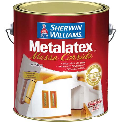 Massa corrida Metalatex 3,6 litros branco Sherwin Williams - Sherwin willians Menor preço em Massa corrida Metalatex 3,6 litros branco Sherwin Williams - Sherwin willians