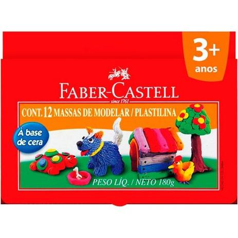Massa de Modelar Faber-castell Base Cera - 12 Cores - Faber castell Menor preço em Massa de Modelar Faber-castell Base Cera - 12 Cores - Faber castell