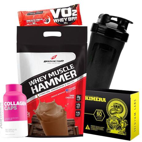 Massa Magra e Definição para Mulheres - Whey Muscle Hammer 900g Termogenico Kimera 60caps Colageno - Body action Menor preço em Massa Magra e Definição para Mulheres - Whey Muscle Hammer 900g Termogenico Kimera 60caps Colageno - Body action