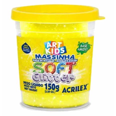 Menor preço em Massa p/modelar soft glitter 150g amarelo 212 / un / acrilex