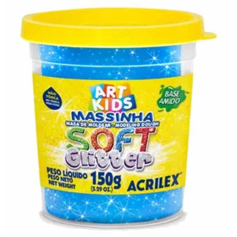 Massa p/modelar soft glitter 150g azul 204 / un / acrilex Menor preço em Massa p/modelar soft glitter 150g azul 204 / un / acrilex