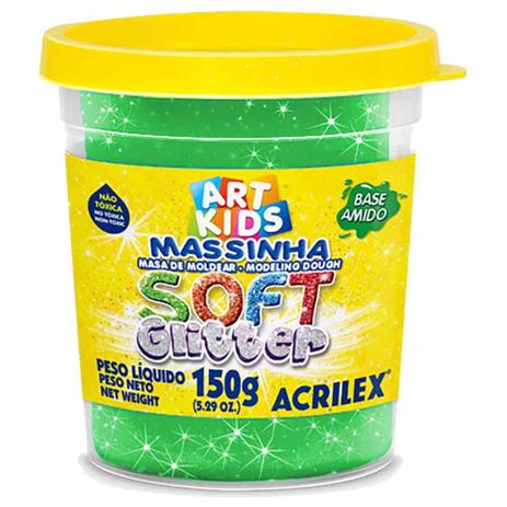 Massa p/modelar soft glitter 150g verde 206 / un / acrilex Menor preço em Massa p/modelar soft glitter 150g verde 206 / un / acrilex