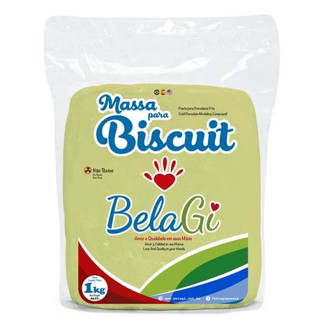 Massa para Biscuit BelaGi com 1kg - Amarelo Canário Menor preço em Massa para Biscuit BelaGi com 1kg - Amarelo Canário