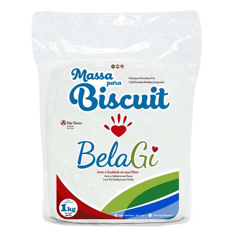 Massa para Biscuit BelaGi com 1kg - Branca Menor preço em Massa para Biscuit BelaGi com 1kg - Branca