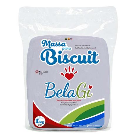 Massa para Biscuit BelaGi com 1kg - Lilás Menor preço em Massa para Biscuit BelaGi com 1kg - Lilás