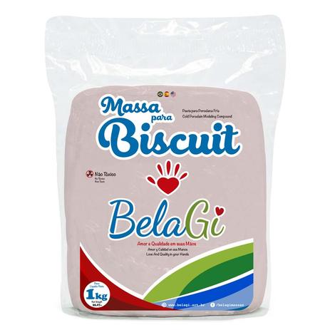 Massa para Biscuit BelaGi com 1kg - Rosa Baby Menor preço em Massa para Biscuit BelaGi com 1kg - Rosa Baby