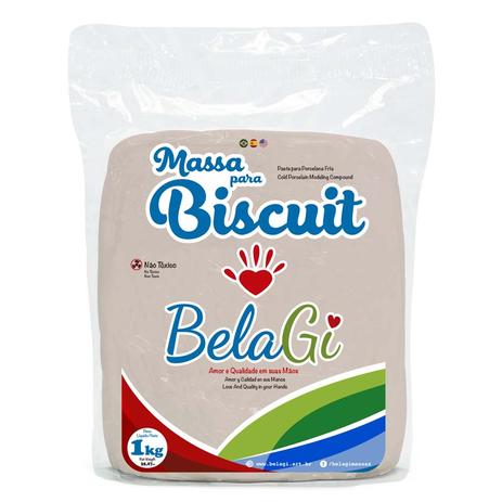Massa para Biscuit BelaGi com 1kg - Urso Menor preço em Massa para Biscuit BelaGi com 1kg - Urso