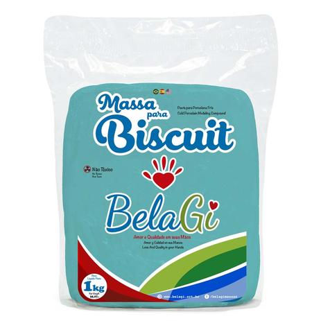 Massa para Biscuit BelaGi com 1kg - Verde Tiffany Menor preço em Massa para Biscuit BelaGi com 1kg - Verde Tiffany